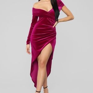 Fashion Nova Purple Velvet Dress